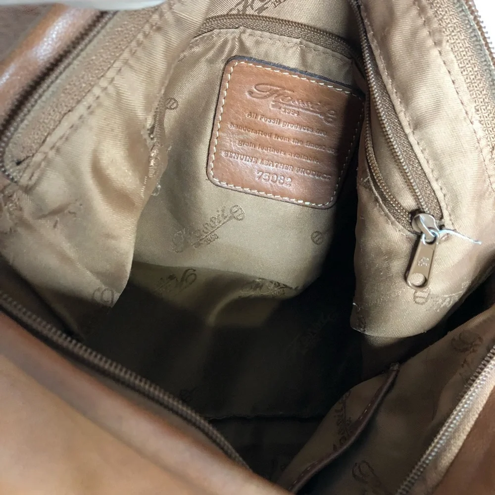 Fossil Cognac Leather Medium Size Shoulder Bag - Picture 5 of 6
